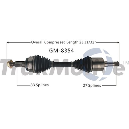 Surtrack Axle Cv Axle Shaft, Gm-8354 GM-8354